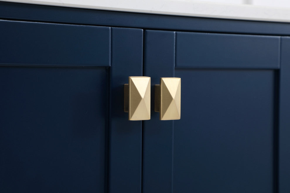 Iris 36" Single Bathroom Vanity, Blue With Backsplash