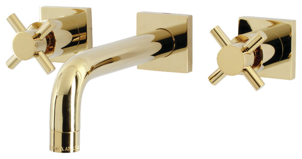 Kingston Brass KS6122DX Two-Handle Wall Mount Bathroom Faucet, Polished Brass