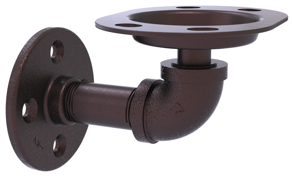 Pipeline Wall Mounted Toothbrush Holder, Antique Bronze