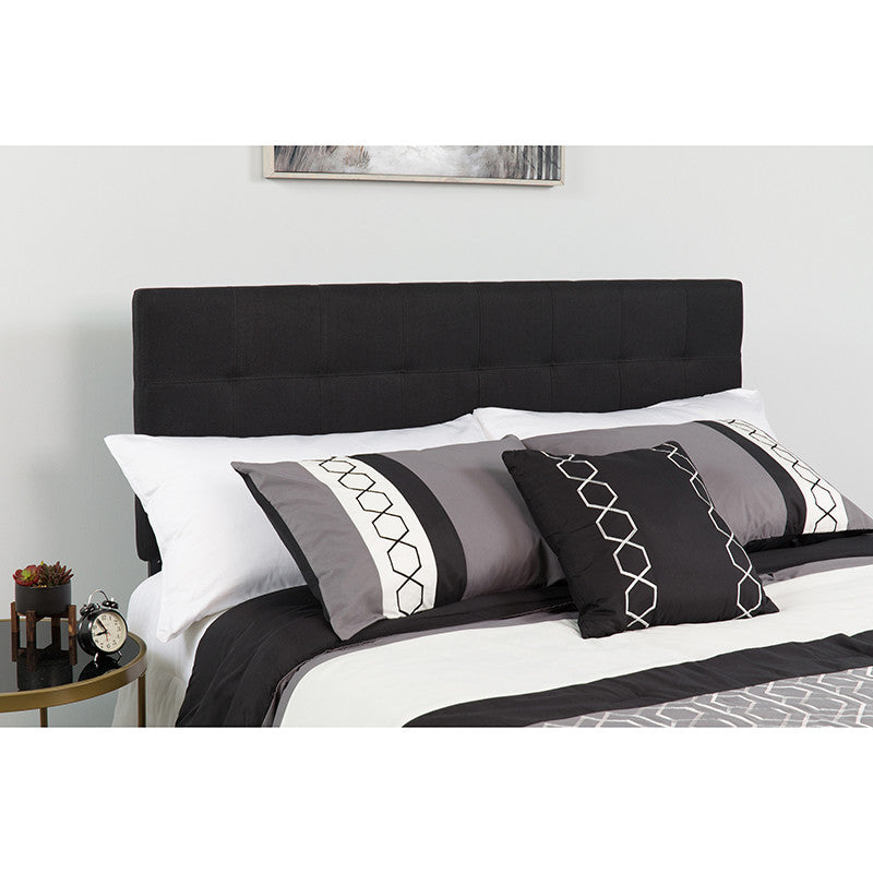 Bedford Tufted Upholstered Queen Size Headboard, Black