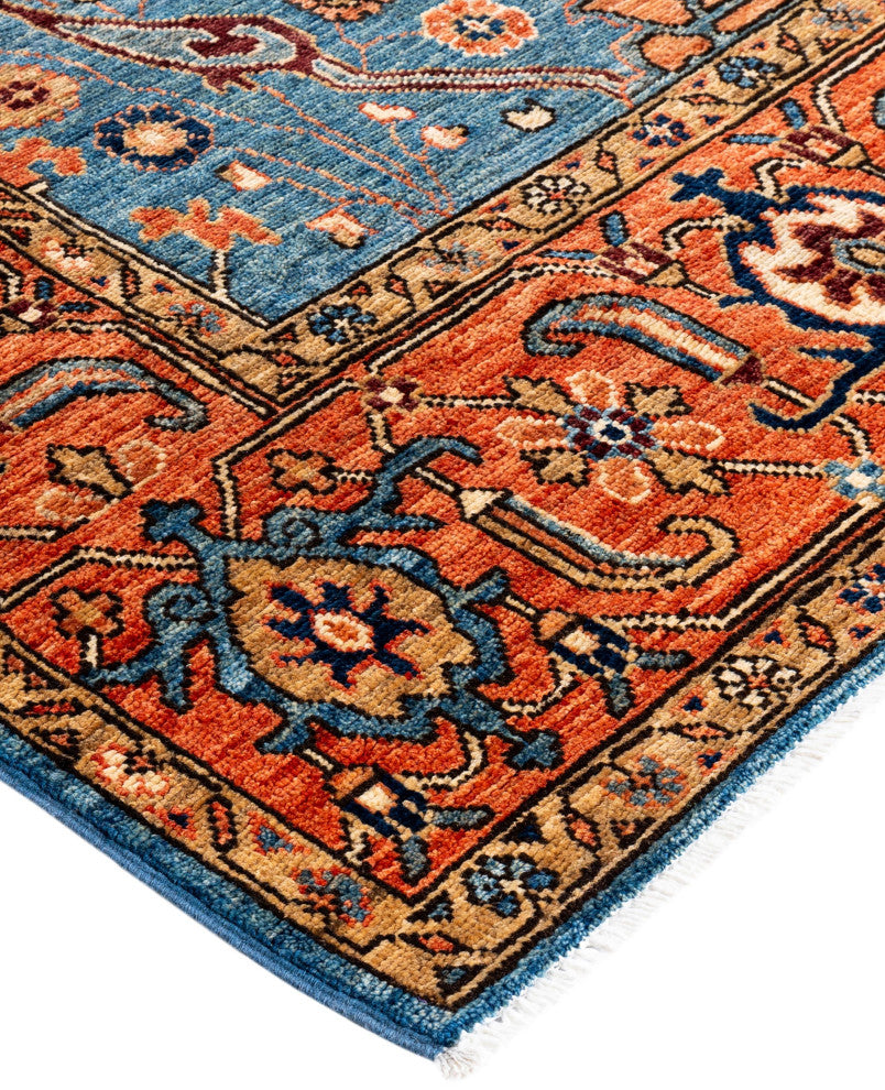 Serapi One-of-a-Kind Hand-Knotted Area Rug Light Blue, 6'0" x 9'3"