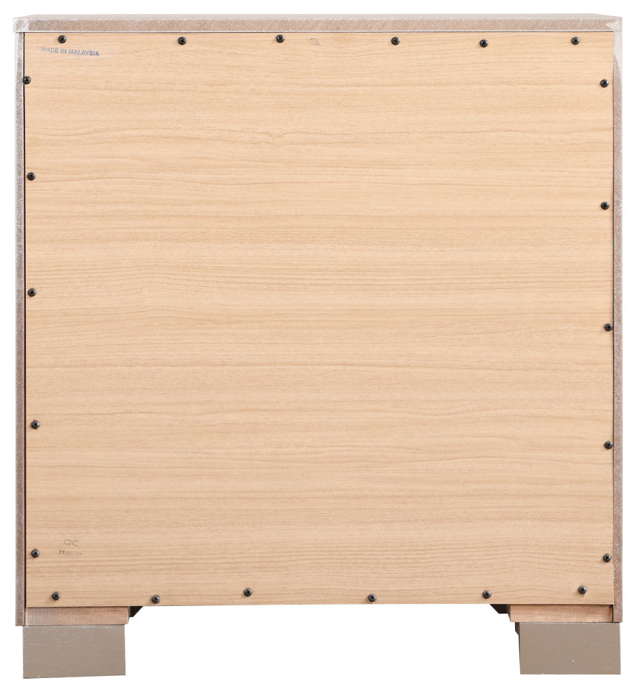 Alana Nightstand, Silver Champagne