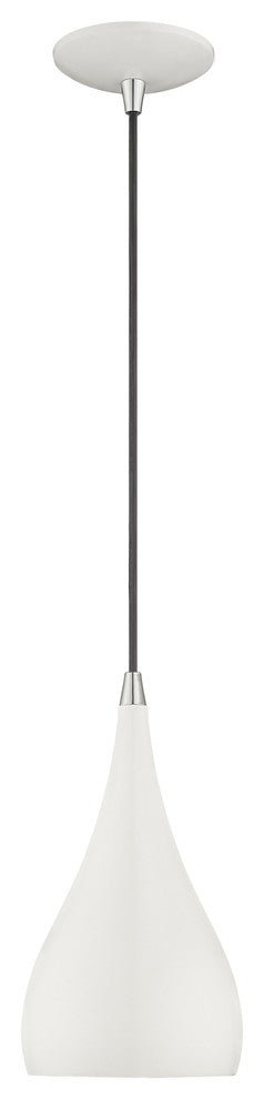 Livex Lighting Shiny White 1-Light Mini Pendant
