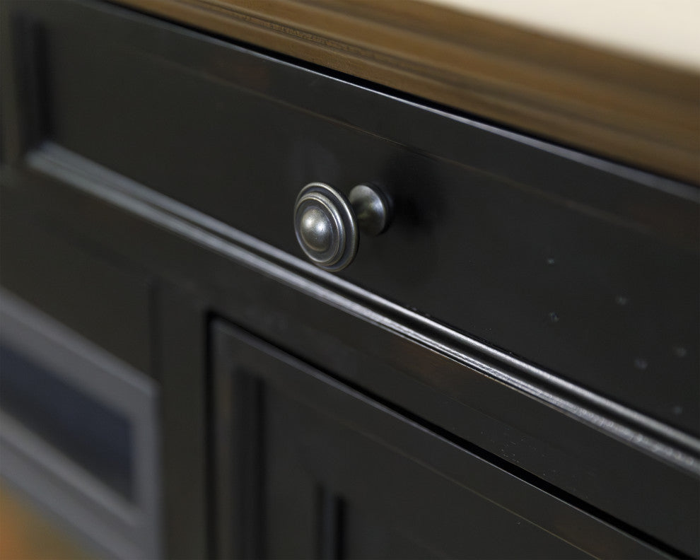 76" Traditional Fireplace Console Entertainment, Black