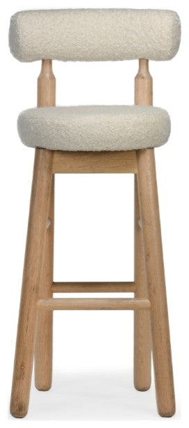 Centro Upholstered Oak Bar Stool - Natural