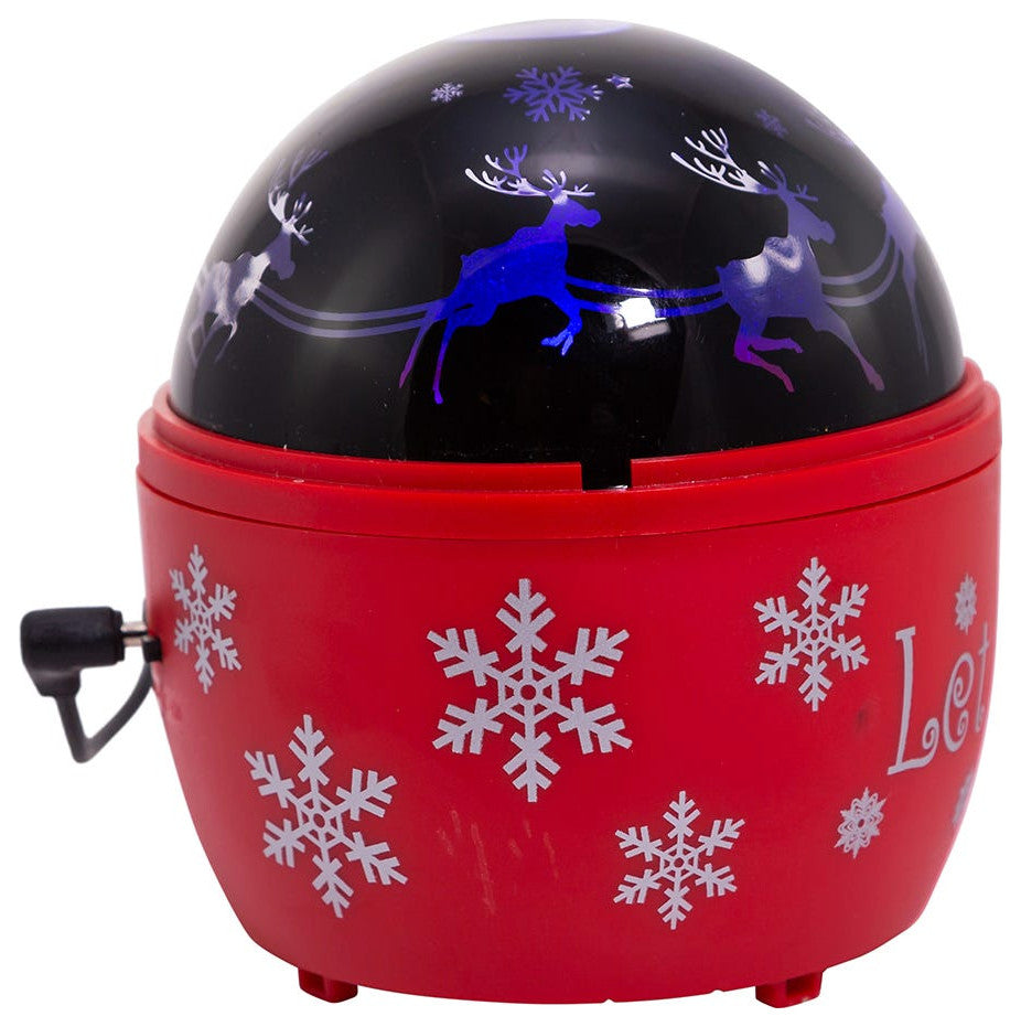 5" Battery-Operated USB Night Light Projector, Red Base