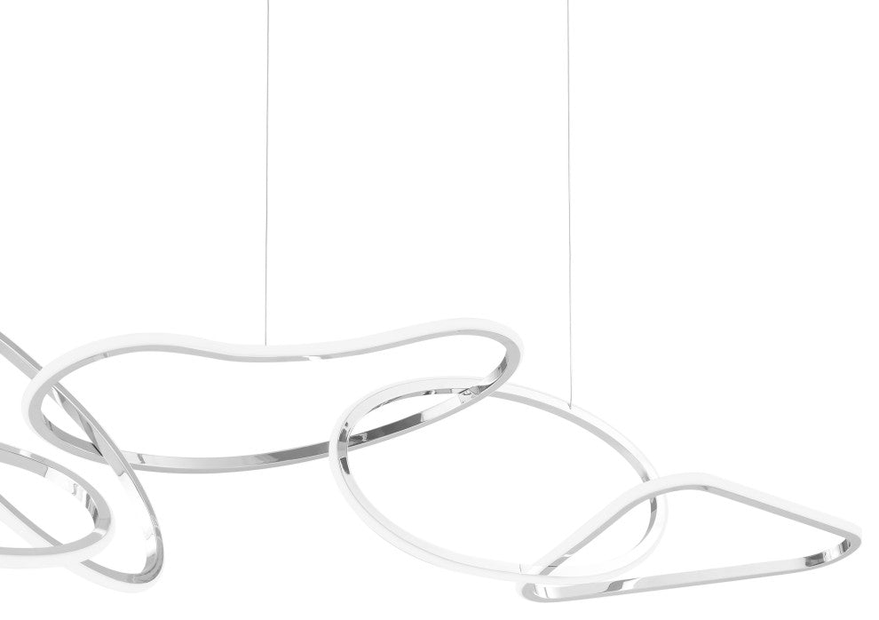 Seoul Integrated LED Dimmable Hoops Chandelier, Chrome, Without Smart Dimmer