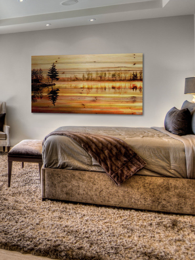 "Chanannes" Painting Print on Natural Pine Wood, 45"x22.5"