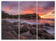 "Gloomy Seashore With Large Rocks" Metal Wall Art, 3 Panels, 36"x28"