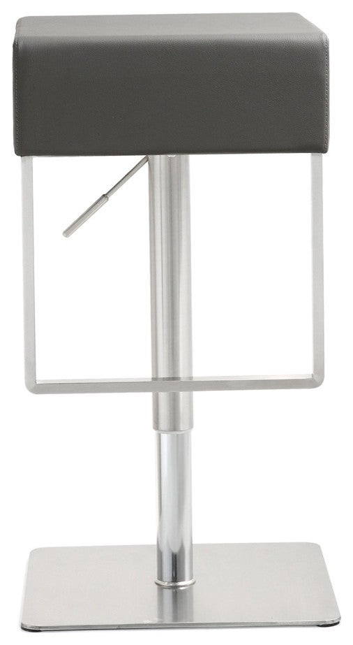 Seville Grey Stainless Adjustable Barstool - Grey