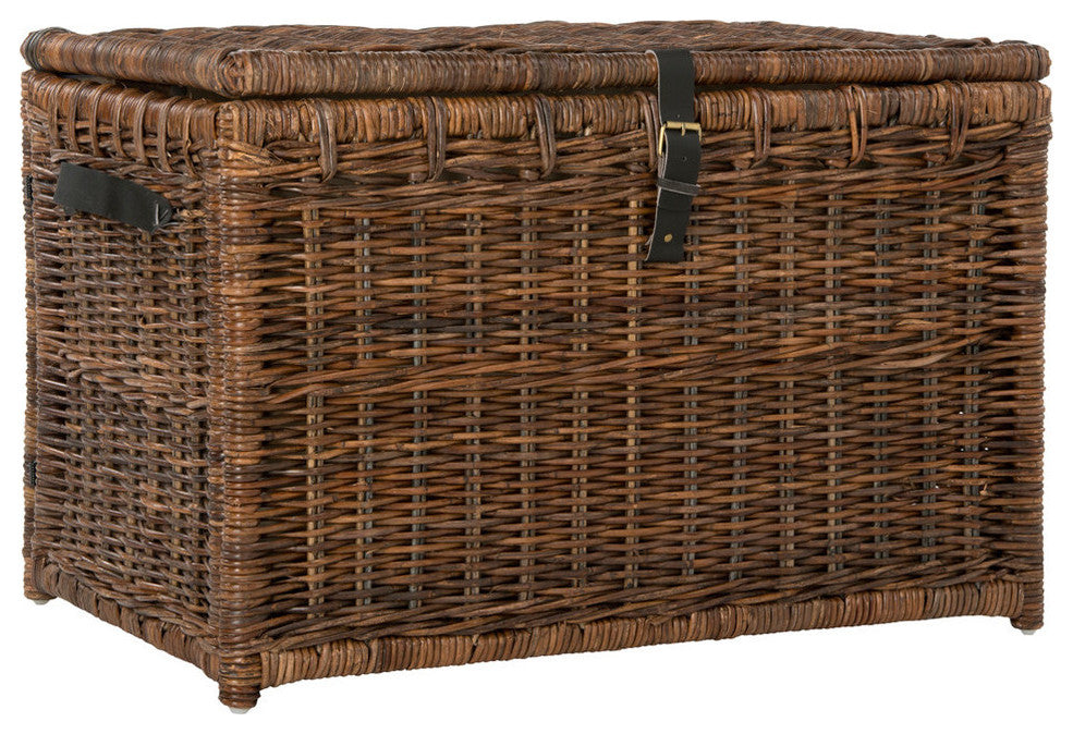 happimess Michael 35" Wicker Storage Trunk, Brown