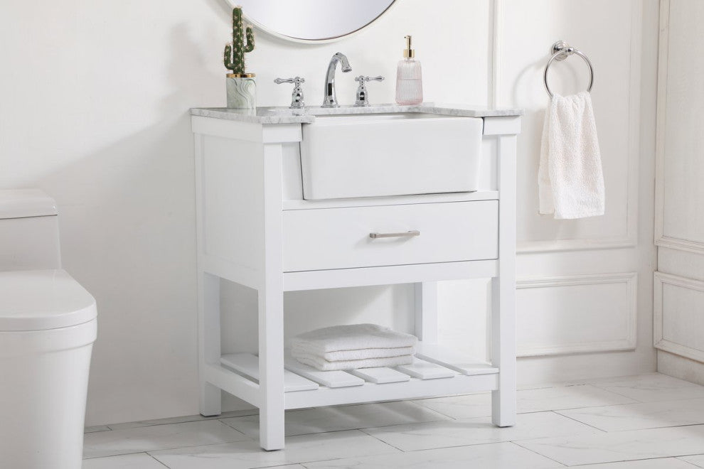 Home Living 22" Farmhouse White-Light Bathroom Vanity