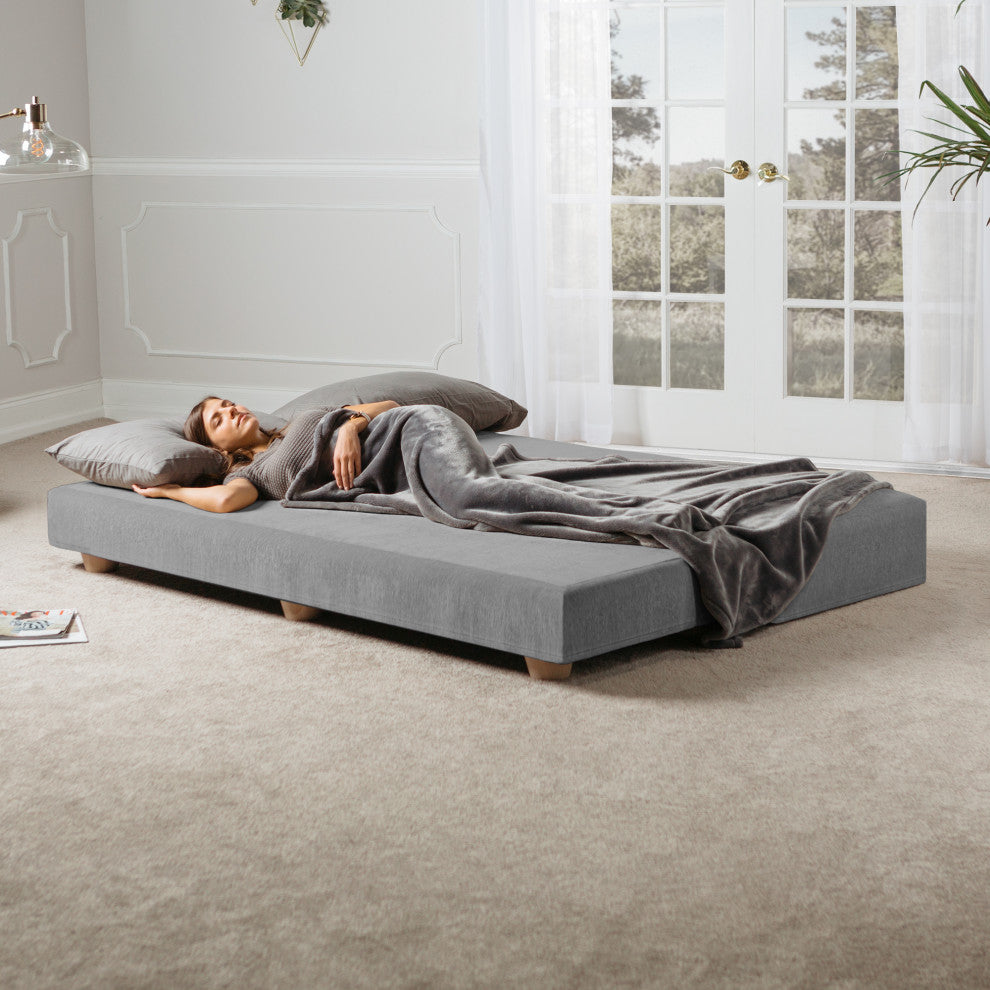 Alon Daybed Queen Size Convertible Sleeper, Grey Chenille