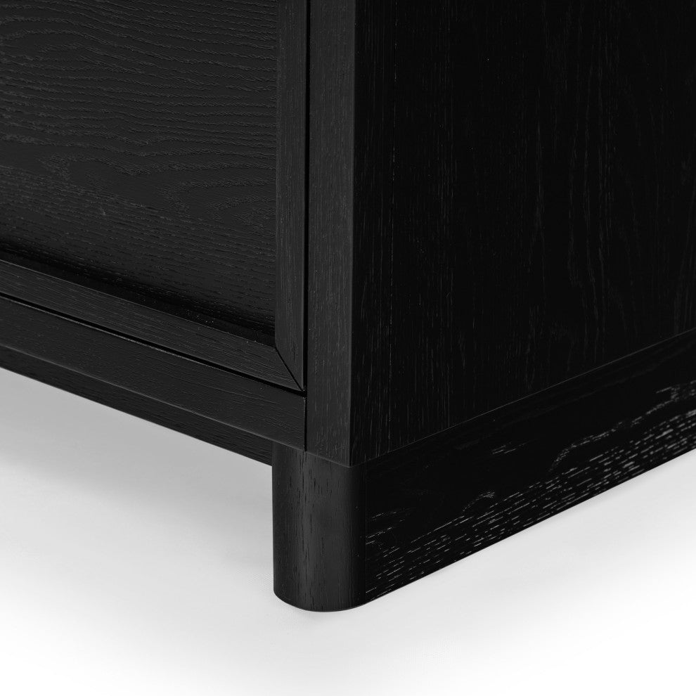 Safavieh Couture Dinah 2 Drawer Wood Nightstand, Black