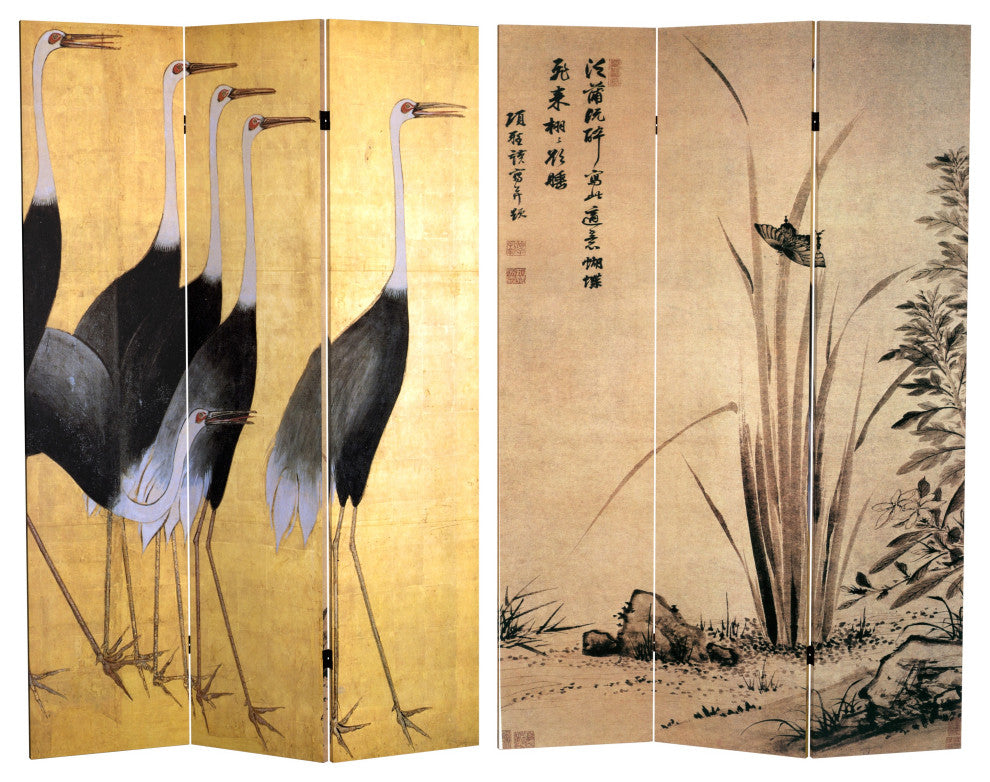 6' Tall Double Sided Cranes Room Divider