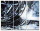 "3-D Abstract Art Black Spiral" Digital Metal Wall Art, 3 Panels, 36"x28"