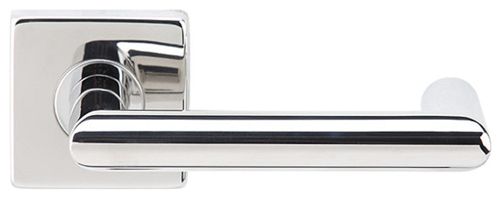 Stuttgart Lever, Tubular Passage, Polished Stainless Steel, 2-3/8" Backset