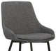 Mia Contemporary Dining Chair With Black Powder Coated Metal Legs, Charcoal