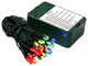 Vickerman 35 Multicolored LED Lights, Brown Wire, Battery Operated, Wide Angle