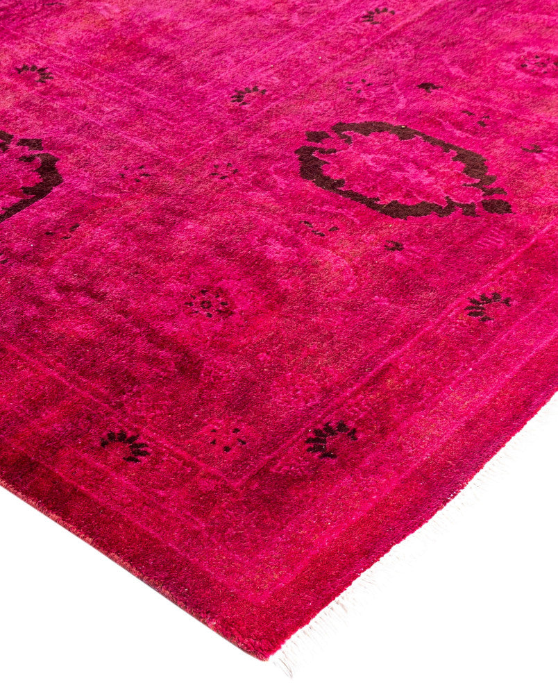 Overdyed One-of-a-Kind Hand-Knotted Area Rug Purple, 6' 1" x 9' 1"