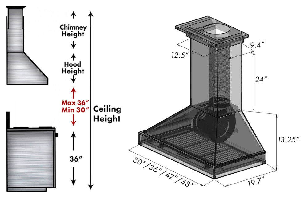ZLINE 30 in. Wooden Wall Mount Range Hood, Walnut Includes Motor, KBRR-30