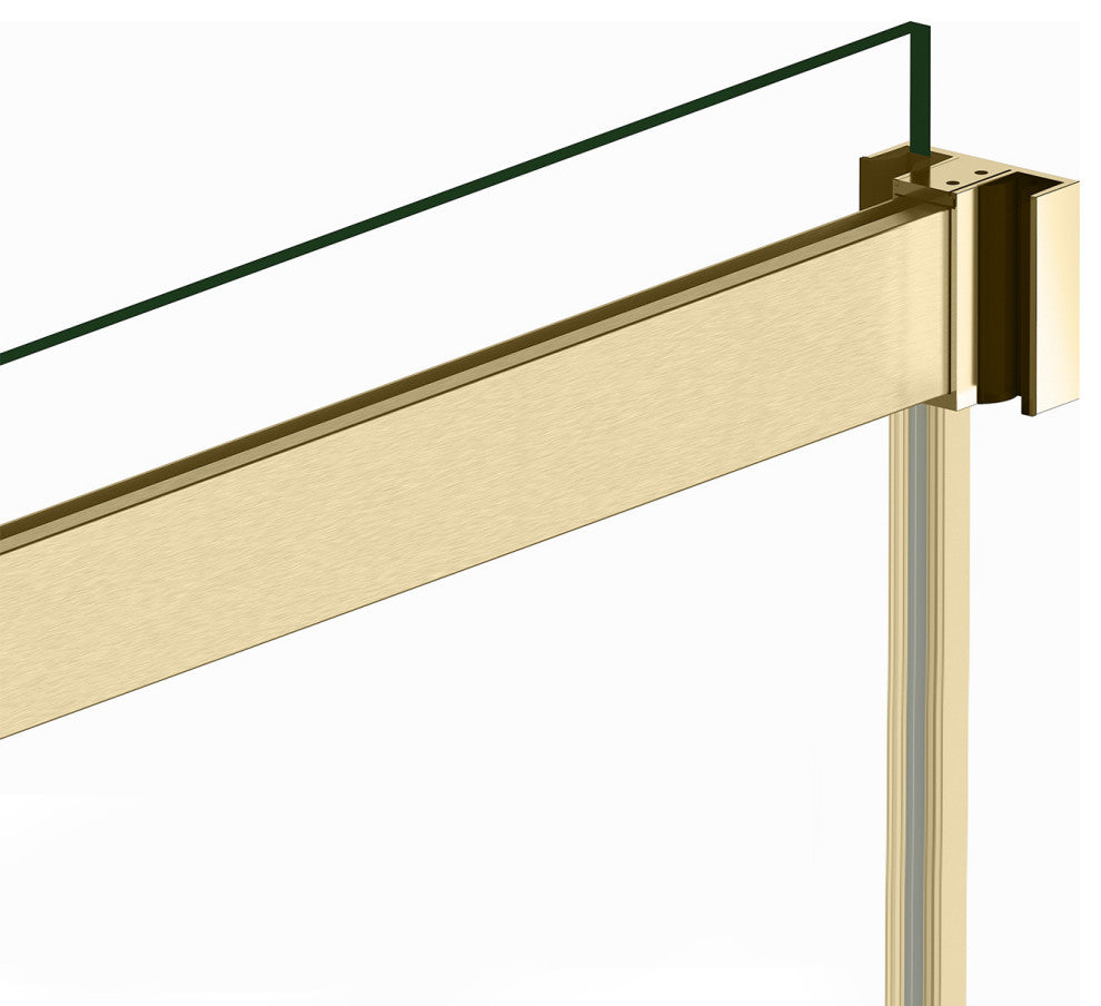 Spezia Double Sliding Frameless Shower Door, Brushed Gold, 48" W X 76" H