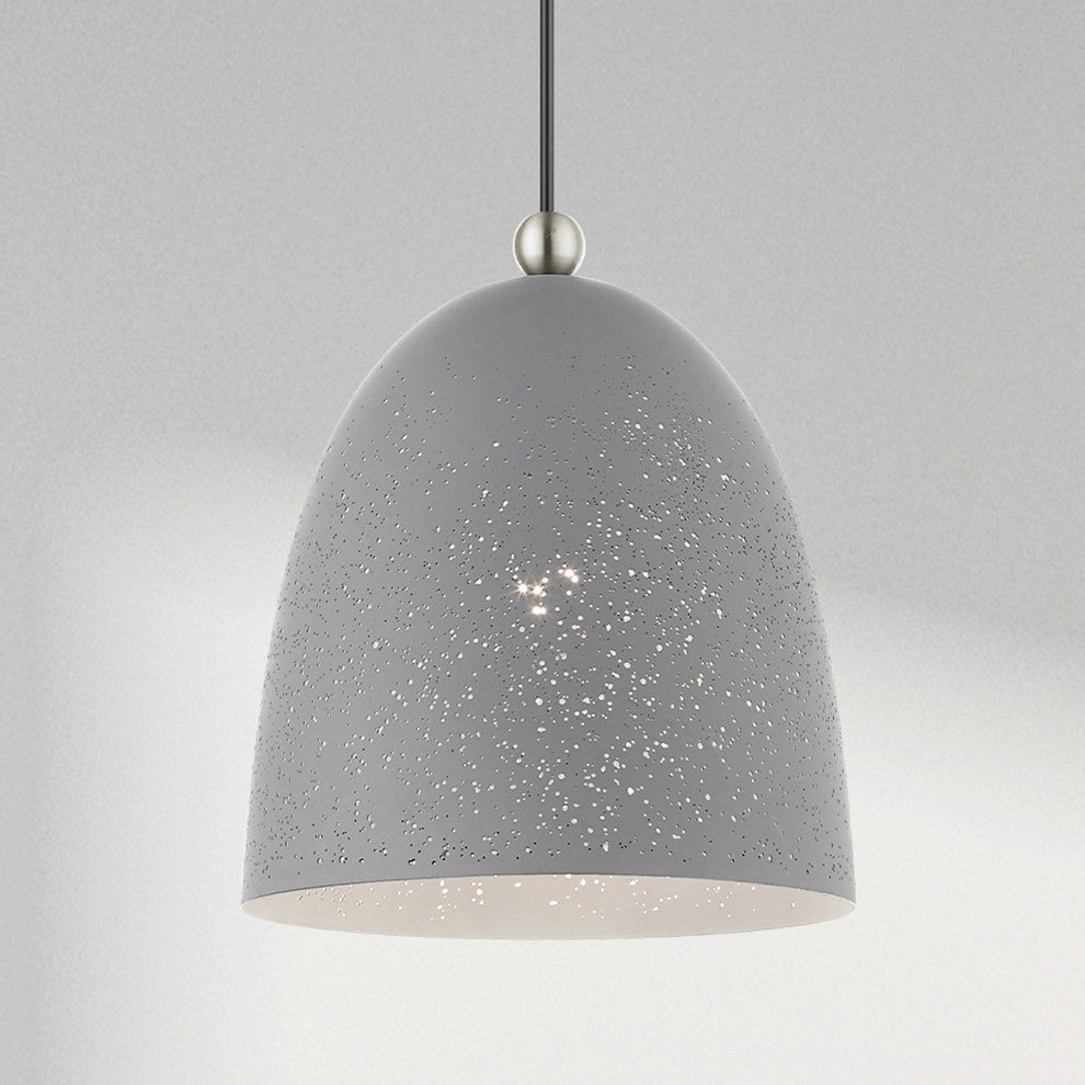Livex Lighting Arlington 1 Light Nordic Gray, Brushed Nickel Small Pendant