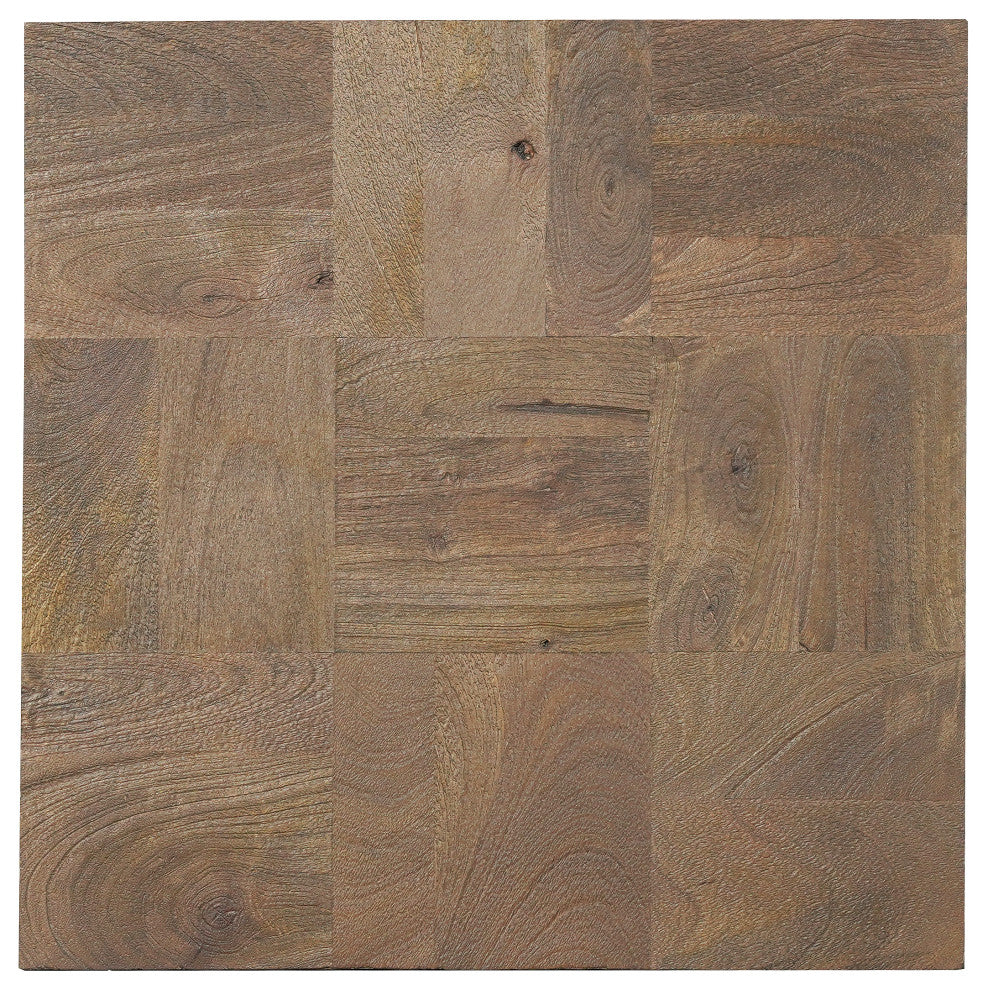 Camilla 2-piece Solid Wood Living Room Table Set, Dark Brown, Square