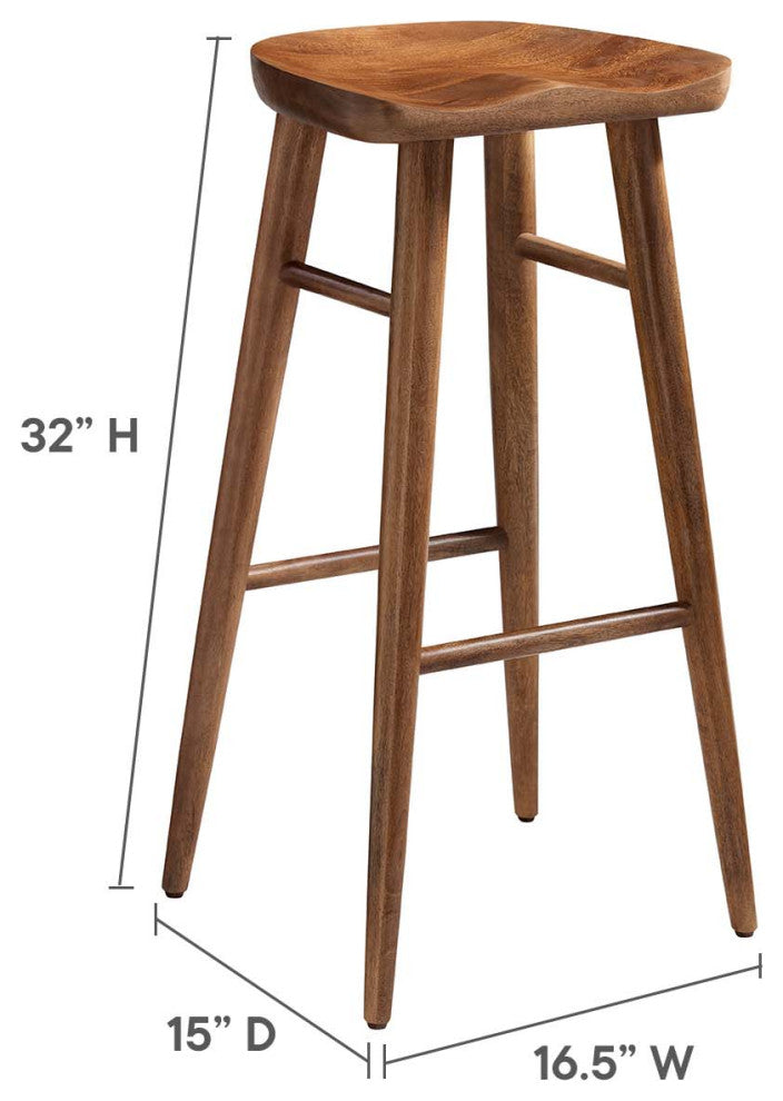 Saville Backless Wood Bar Stools - Set of 2
