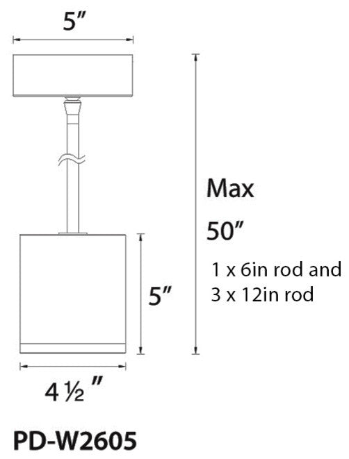 WAC Lighting Tube LED Pendant