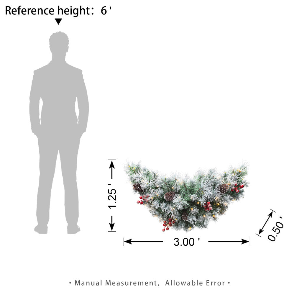 3' Pre-Lit Artificial Christmas Swag