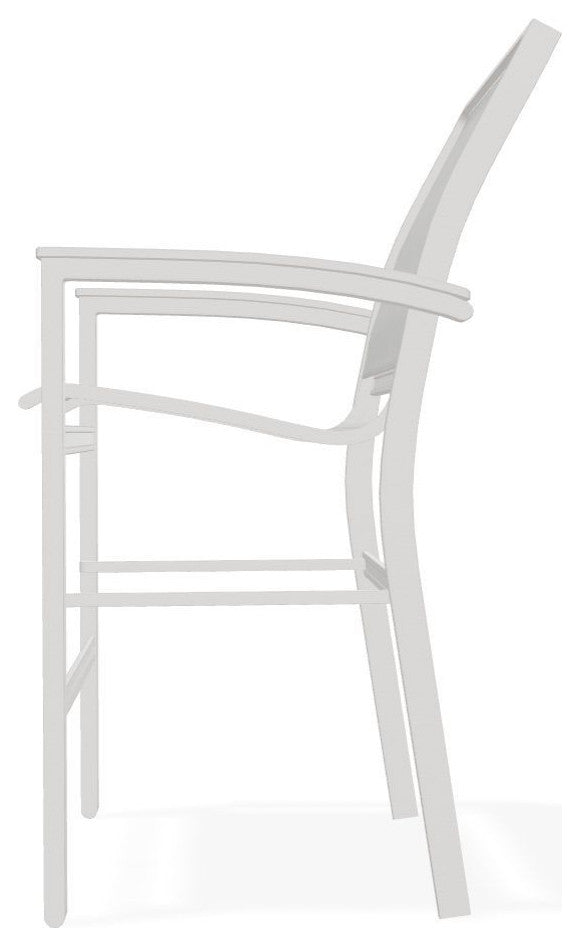 Bazza Sling Balcony Height Stackable Outdoor Stool, Alloy/Warm Gray