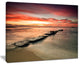 "Wonderful Sunrise On Black Ocean" Beach Canvas Wall Art, 20"x12"