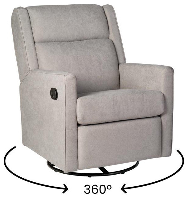 Cash Swivel Glider Rocker Recliner Chair, Light Gray