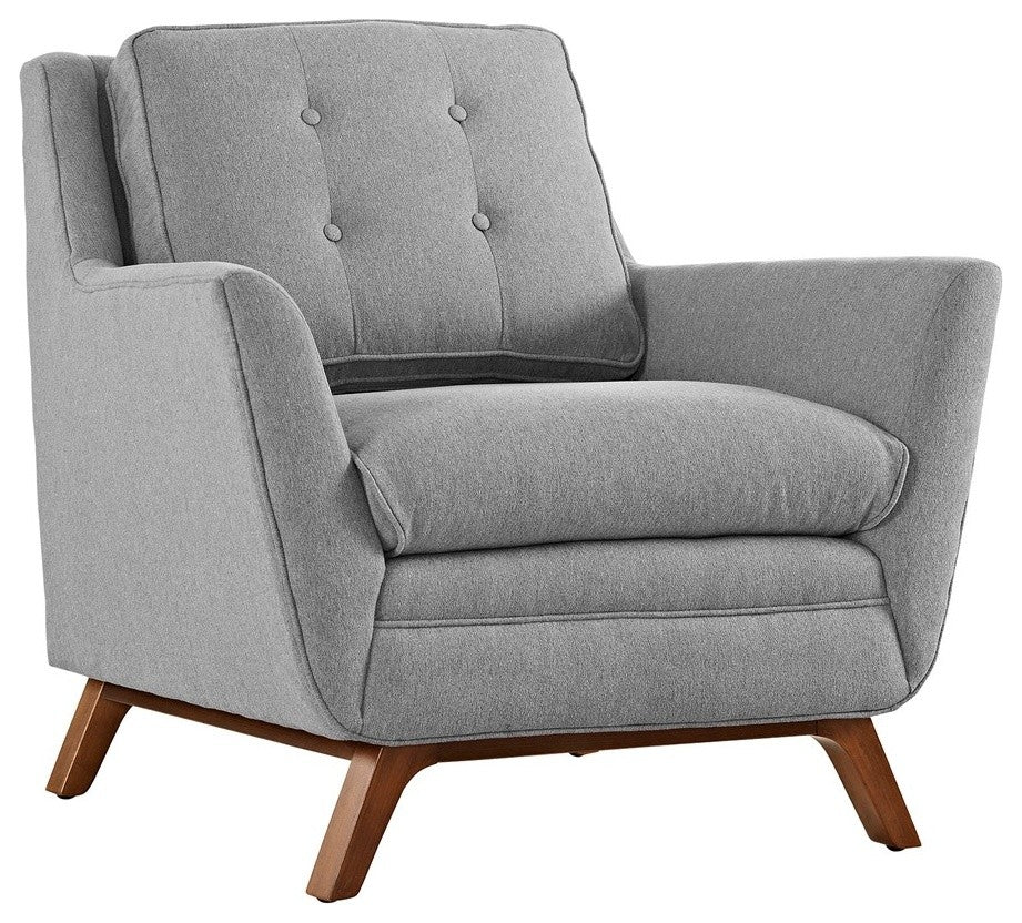 Modway Beguile Upholstered Fabric Armchair, Expectation Gray