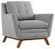 Modway Beguile Upholstered Fabric Armchair, Expectation Gray