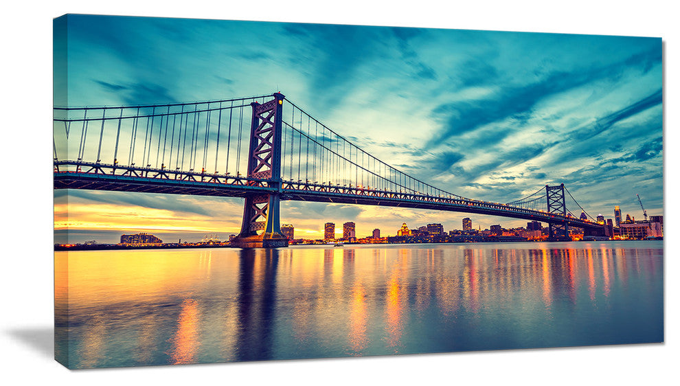 "Ben Franklin Bridge in Philadelphia" Canvas Print32"x16"