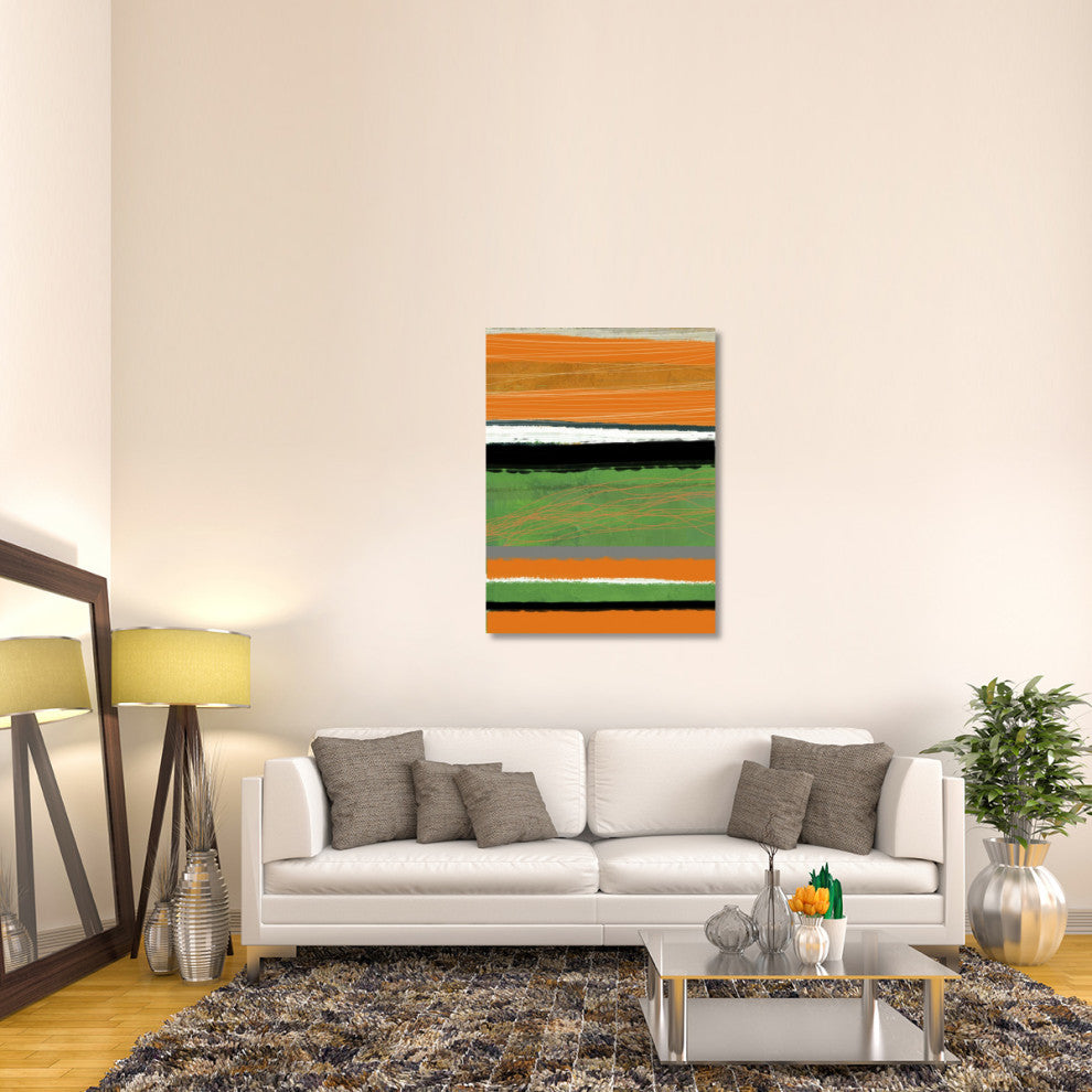 "Orange And Green Abstract 2" Fine Art Print