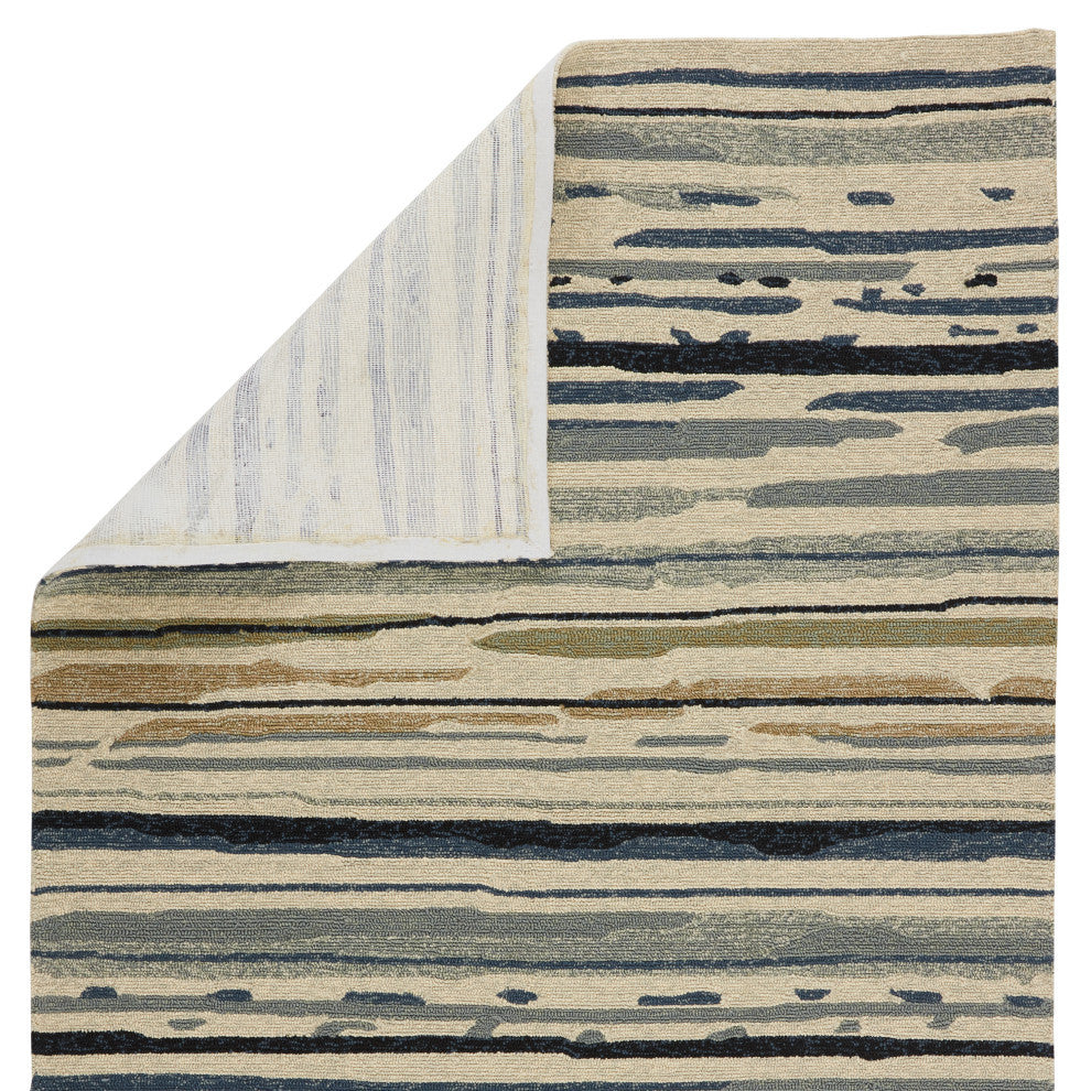 Lauren Wan Sketchy Lines Indoor/Outdoor Abstract Silver/Blue Area Rug, 2'x3'
