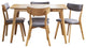 GDF Studio 5-Piece Meanda Mid Century Wood Dining Set, Dark Gray