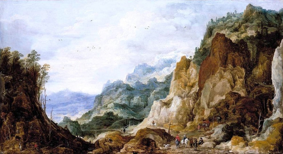 Joos De Momper Mountainous Landscape Premium Canvas Print