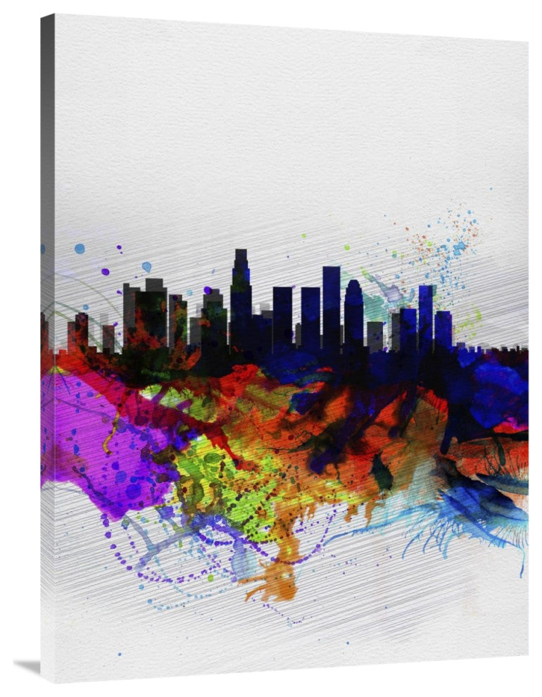 "Los Angeles  Watercolor Skyline 2" Fine Art Print