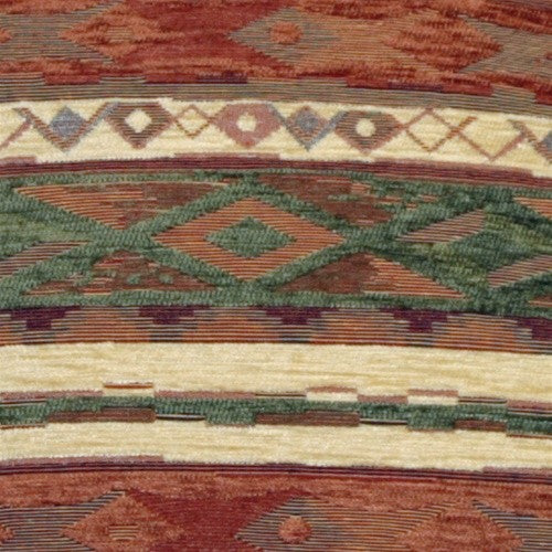 Pillow Decor - Kilim Stripes Green and Rust 17 x 17 Throw Pillow