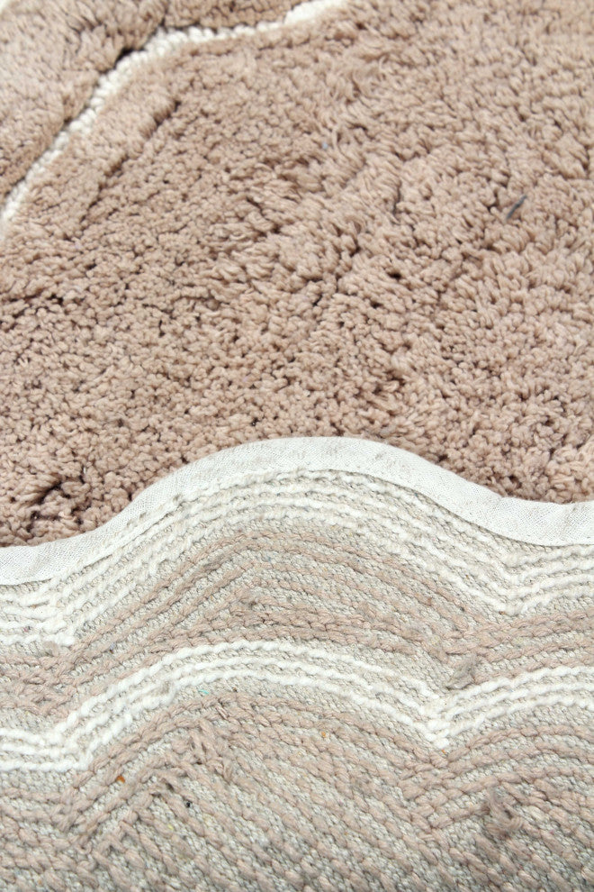 Allure Collection 100% Cotton Tufted Non-Slip Bath Rug, 21"x54" Runner, Linen