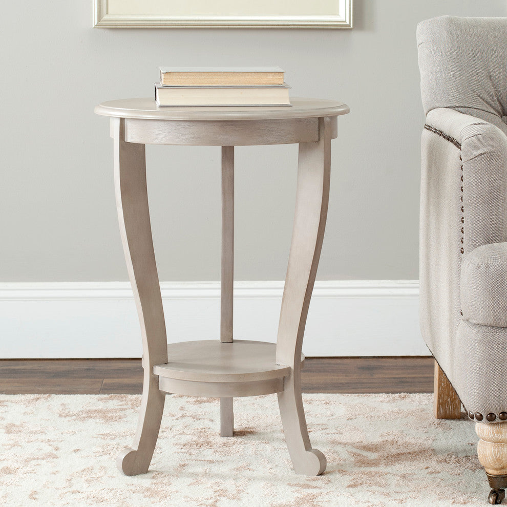 Safavieh Mary Pedestal Side Table, Vintage Gray