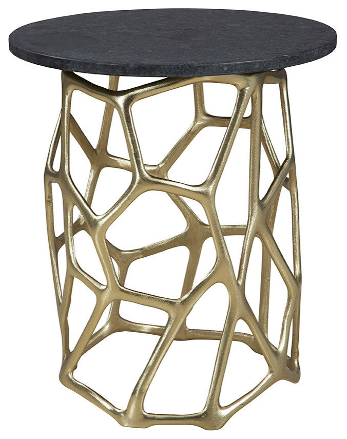 Short Ariel Aluminum End Table, Gold
