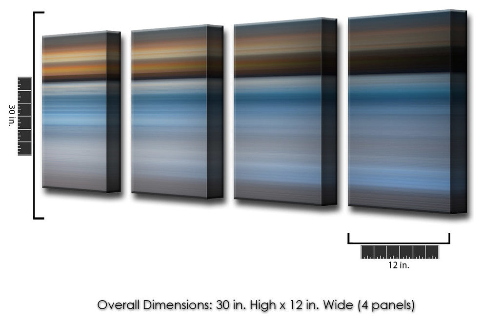 Ready2HangArt 'Blur Stripes XLIII' 4-PC Canvas Wall Art Set, 30 in. Highx12 in
