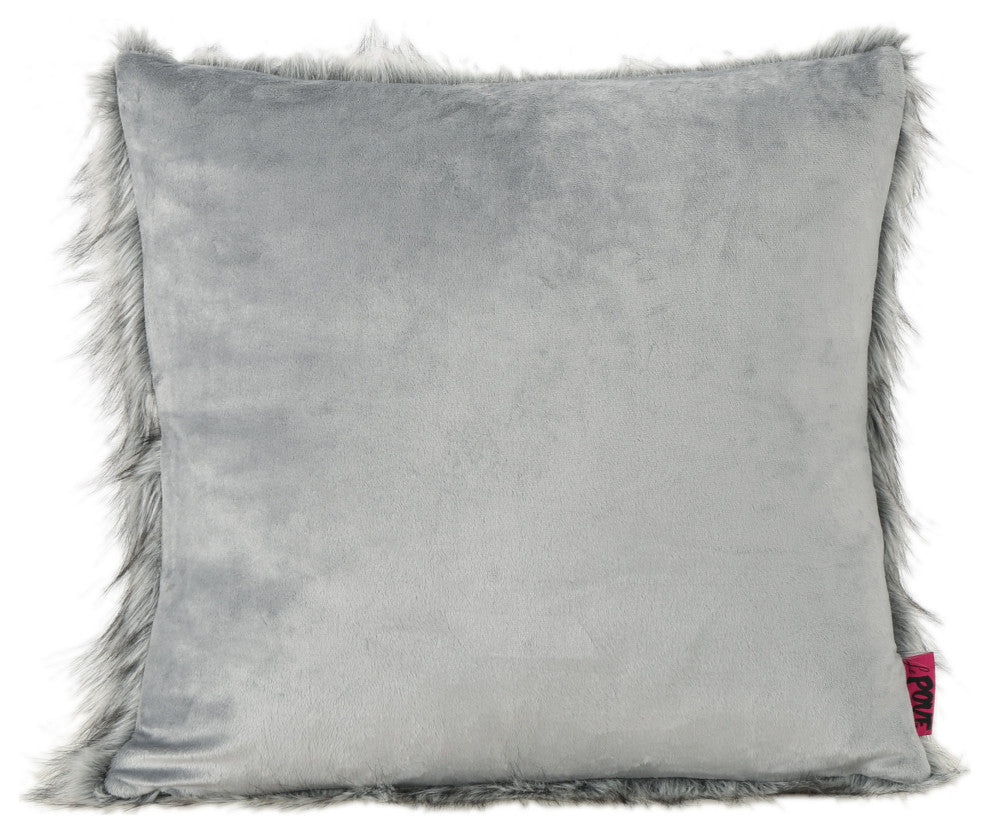 GDF Studio Laraine Furry Glam Dark and Streak Faux Fur Throw Pillows, Set of 2
