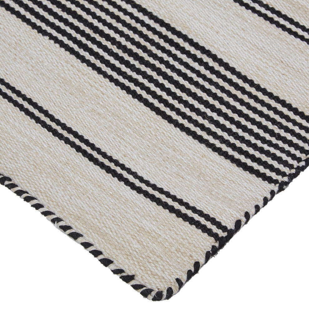 Weave & Wander Granberg Eco-Friendly PET Rug, Black, 4' X 6'