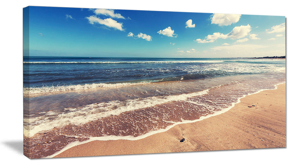 "Tropical Beach Island in Gili" Seashore Canvas Print, 32"x16"